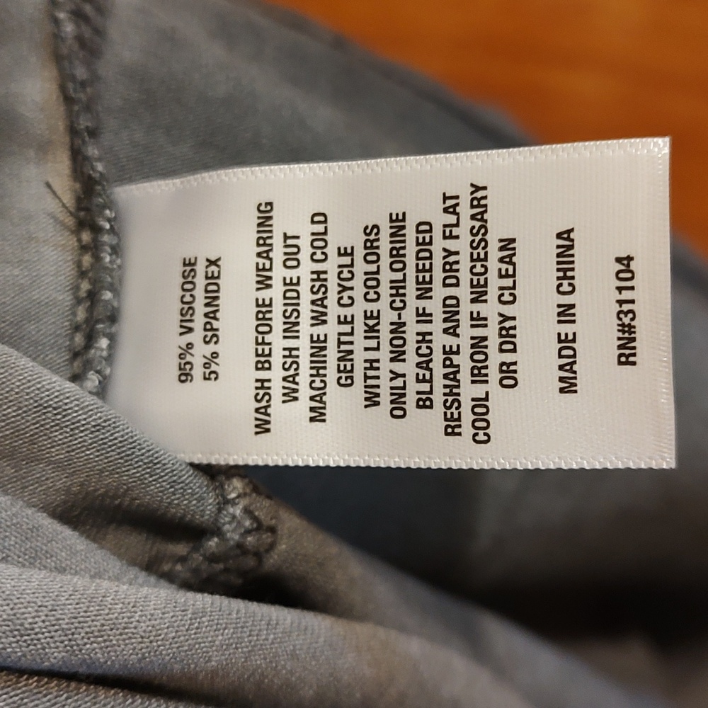 Wonderly Mineral Wash Babydoll Dress Gray Lantern Sleeve Stretchy Cabincore S - Picture 12 of 12